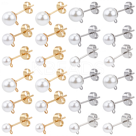 304 Stainless Steel Stud Earring Findings EJEW-SP0001-17K-1