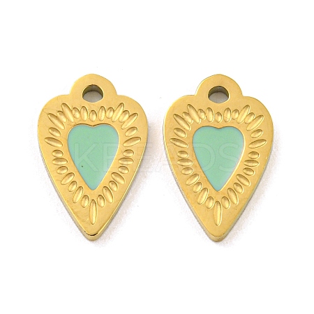 316 Surgical Stainless Steel Enamel Charms STAS-M073-42A-02G-1