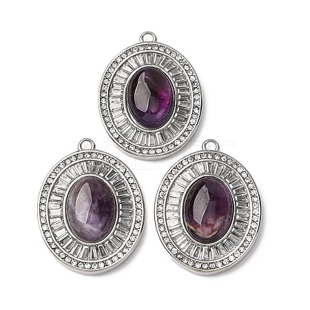 Natural Amethyst Oval Pendants STAS-L080-010P-03-1