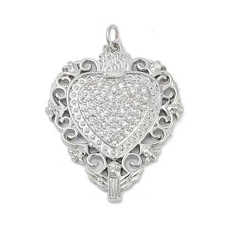 Brass Micro Pave Cubic Zirconia Pendants KK-A241-02P-1