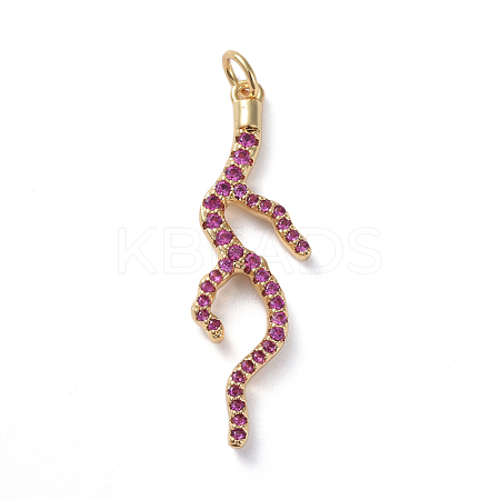 Brass Micro Pave Cubic Zirconia Pendants ZIRC-G160-48G-1