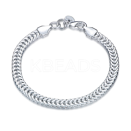 Brass Curb Chain Bracelets BJEW-BB17055-1