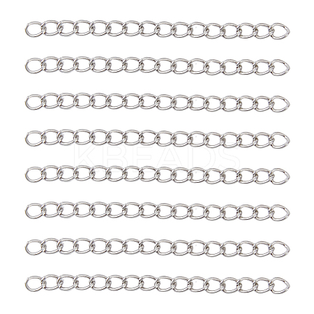 DICOSMETIC 150Pcs 304 Stainless Steel Curb Chains Extender STAS-DC0013-10-1