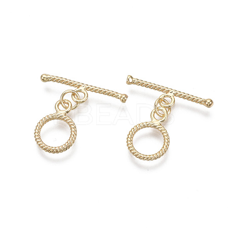 Brass Toggle Clasps KK-T063-010-NF-1