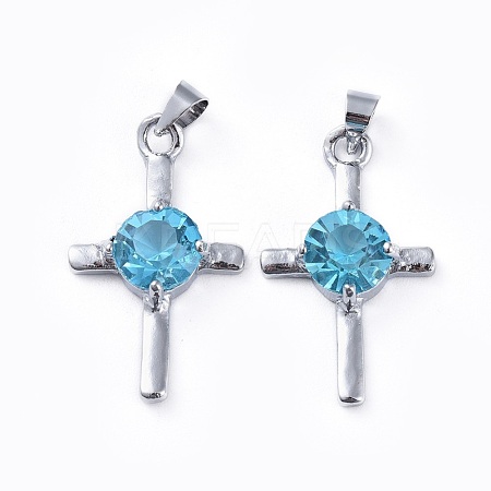 Rhinestone Pendants KK-L157-09C-1