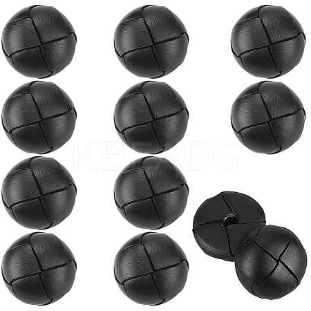 12Pcs 1-Hole Cowhide Shank Buttons BUTT-CL0001-06B-1