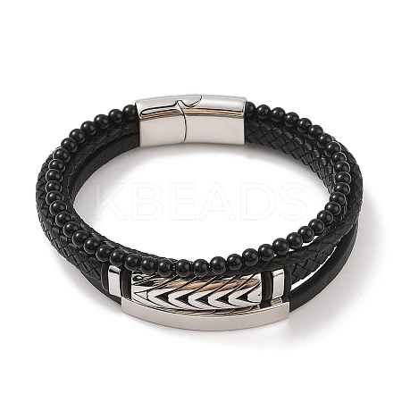 Braided Microfiber Leather Multi-strand Bracelets BJEW-B096-06E-1