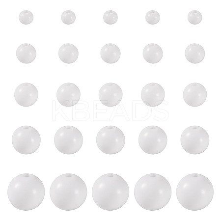 100Pcs 5 Styles Opaque Acrylic Beads MACR-TADJ0001-12H-1