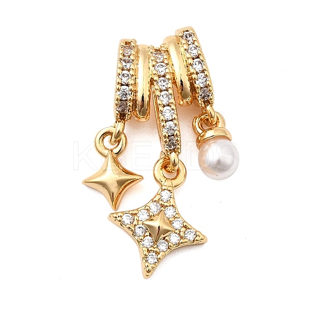 Brass Micro Pave Cubic Zirconia Pendants KK-F916-26G-1