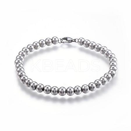 Tarnish Resistant 304 Stainless Steel Beaded Bracelets BJEW-G544-31P-1