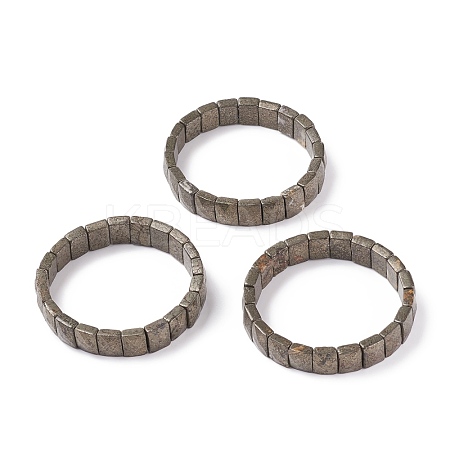 Natural Pyrite Stretch Bracelets BJEW-F406-B12-1