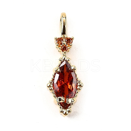 Brass Micro Pave Cubic Zirconia Pendants KK-F901-02B-G-1