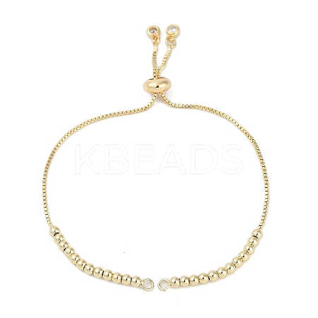 Rack Plating Brass Clear Cubic Zirconia Slider Bracelet Making LS-KK-H509-01G-1