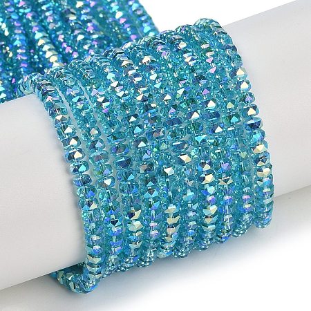 Electroplate Glass Beads Strands X-GLAA-Q105-03G-1