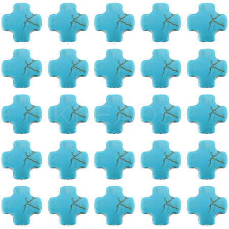 100Pcs Synthetic Turquoise Dyed Beads TURQ-SC0001-27-1