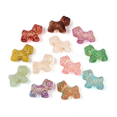 Baking Paint Transparent Glass Beads DGLA-N018-23-1