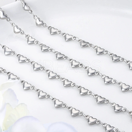 304 Stainless Steel Heart Link Chains CHS-B013-01P-1