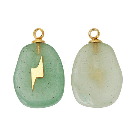 Natural Green Aventurine Pendants FIND-PW0015-01A-03-1