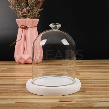 Diamond Shaped Top Clear Glass Dome Cover BOTT-PW0003-001A-A01-1