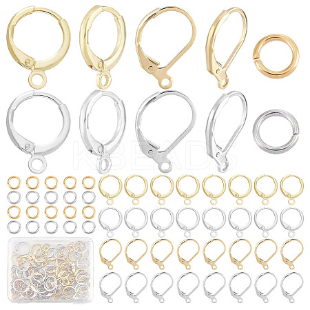 CREATCABIN 24 Pairs 4 Style Brass Leverback Earring Findings DIY-CN0002-60-1