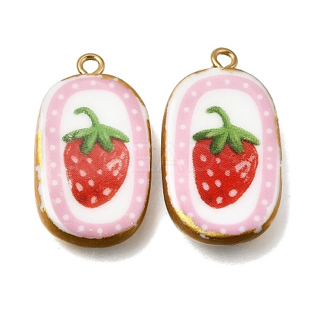 Fruit & Floral & Animals Printed Handmade Porcelain Pendants STAS-Z207-01G-04-1
