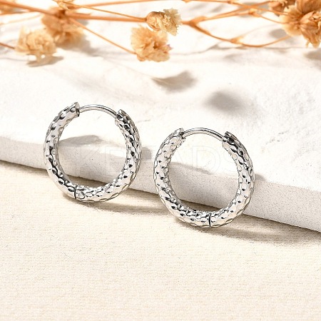Non-Tarnish 304 Stainless Steel Grooved Hoop Earrings X-EJEW-M218-01B-P-1