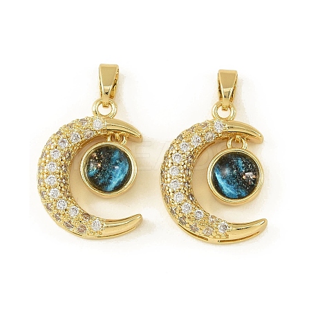 Brass Micro Pave Cubic Zirconia Pendants KK-I477-01G-02-1