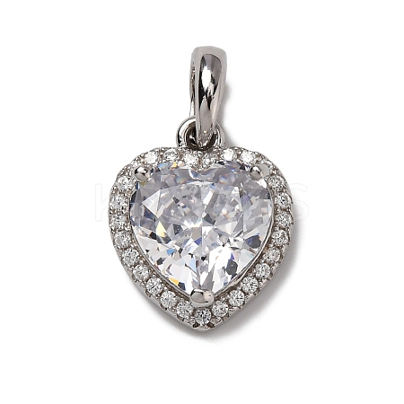 925 Sterling Silver Pave Clear Cubic Zirconia Pendants STER-F063-01B-01-1