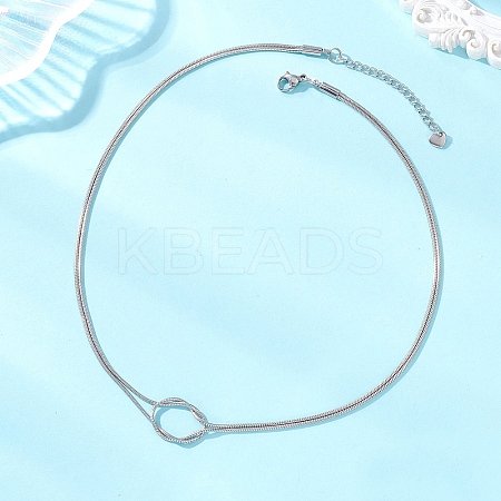 304 Stainless Steel Knot Snake Chain 2-Strand Necklaces NJEW-JN05885-1