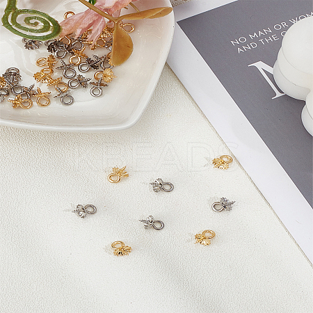 40Pcs 2 Colors 304 Stainless Steel Screw Eye Pin Peg Bails STAS-LP0005-17-1