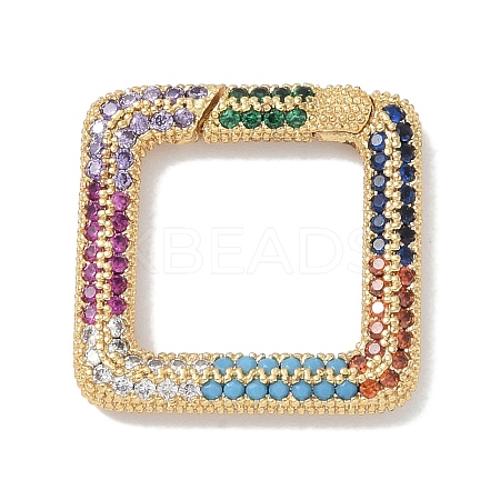 Rack Plating Brass Micro Pave Cubic Zirconia Twister Clasps KK-NH0002-08G-02-1