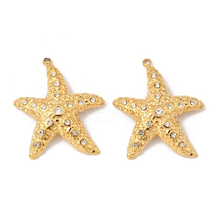 304 Stainless Steel Rhinestone Pendants STAS-T068-71G-1
