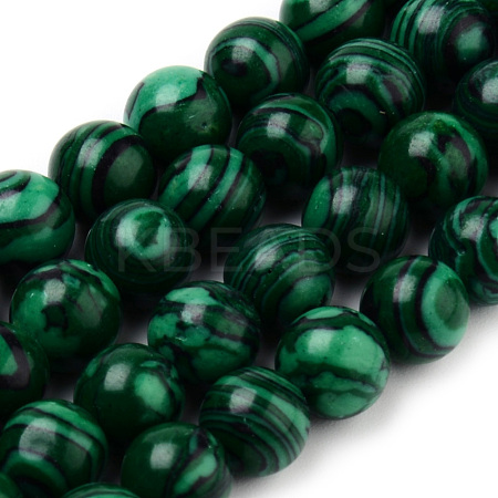 Synthetic Malachite Bead Strands G-Q462-57-8mm-1