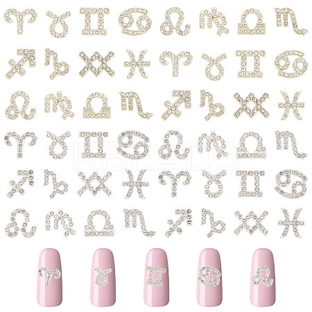72Pcs 2 Colors 12 Styles Alloy Rhinestone Cabochons MRMJ-CA0001-53-1