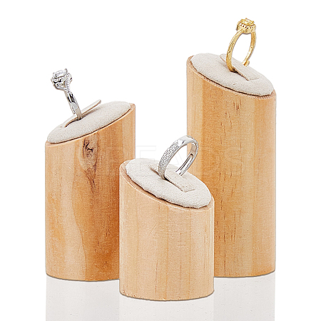 3Pcs 3 Sizes Wood Jewelry Finger Ring Displays Stands RDIS-WH0011-36A-02-1