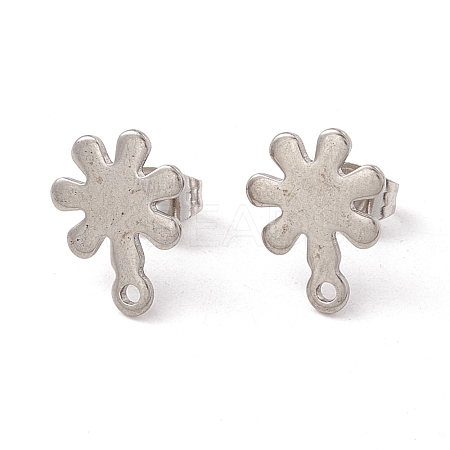 Non-Tarnish 201 Stainless Steel Stud Earring Findings STAS-G266-14P-1