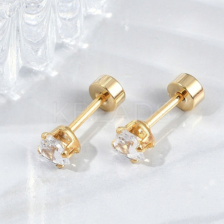 Heart Glass Ear Fake Plugs EJEW-H105-25G-B-1