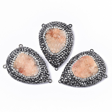 Dyed Natural Druzy Quartz Chandelier Components Links LS-RB-Q215-011G-1