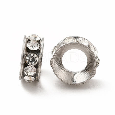 201 Stainless Steel Crystal Rhinestone Spacer Beads STAS-G305-01P-1