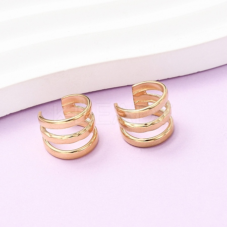 304 Stainless Steel Triple C-Shaped Cuff Earrings EJEW-K268-82G-1