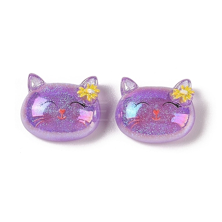Glitter Plated Animal Resin Cabochons RESI-H163-10A-1