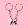 2Pcs 304 Stainless Steel Enamel Keychain KEYC-FS00034-02-5