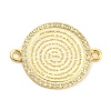 Rack Plating Brass Micro Pave Clear Cubic Zirconia Connector Charms KK-K332-17G-01-1