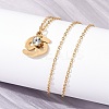 304 Stainless Steel Glass Drill Birth Stone Constellation Pendant Necklaces LS-STAS-D305-08G-D-4