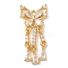 Brass Micro Pave Clear Cubic Zirconia Tassels Pendants X-KK-H526-06G-1