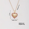 Vintage Heart-shaped Brass Micro Pave Old Rose Cubic Zirconia Pendant Necklaces FH1361-1-1