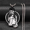 304 Stainless Steel Enamel Pendant Necklaces NJEW-P293-05P-1