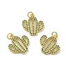 Brass Micro Pave Cubic Zirconia Pendants KK-B059-09G-4