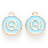 Golden Plated Alloy Enamel Charms X-ENAM-S118-04Q-1