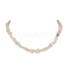 Natural Rose Quartz Chips Beaded Necklace & Stretc Bracelet SJEW-JS01281-02-4